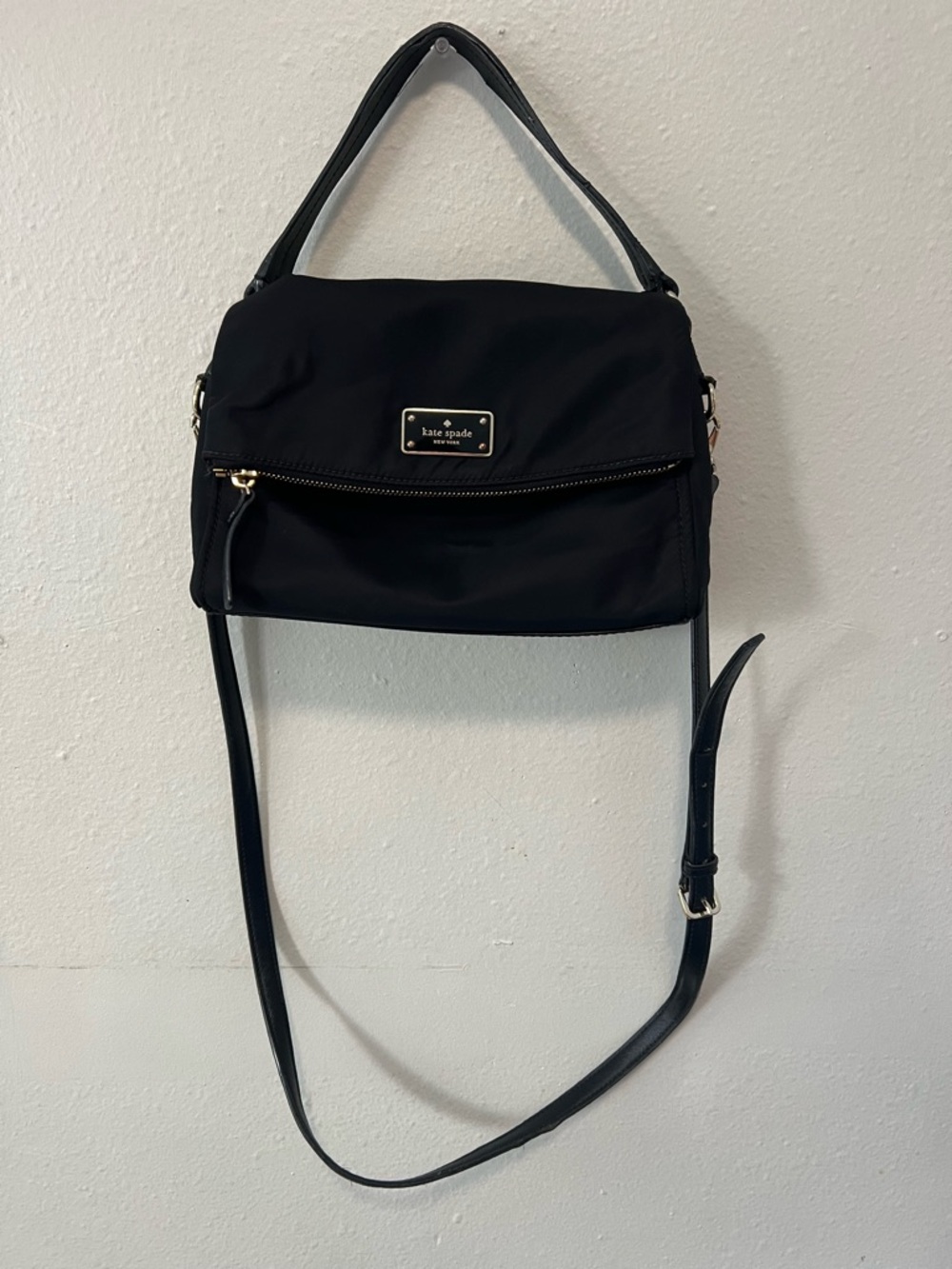 Kate Spade Black Nylon Shoulder Bag Crossbody Miri - Picture 2 of 9